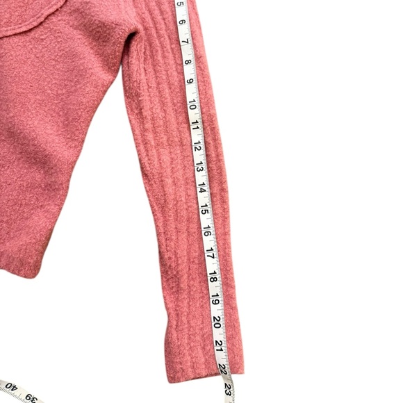 Alexandra Bartlett Pink Boucle Full Zip Mock Neck Wool Sweater Jacket Medium - Picture 11 of 11